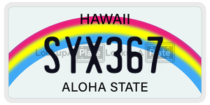 SYX367 license plate in Hawaii