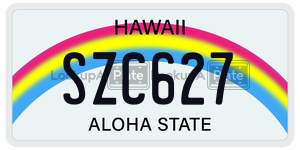 SZC627 license plate in Hawaii