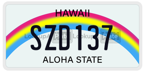 SZD137  license plate in HI