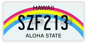 SZF213  license plate in HI