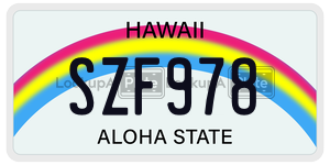 SZF978  license plate in HI