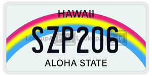SZP206  license plate in HI