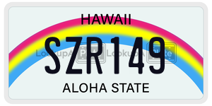 SZR149  license plate in HI
