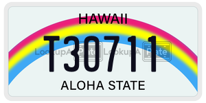 T30711  license plate in HI