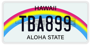 TBA899 license plate in Hawaii