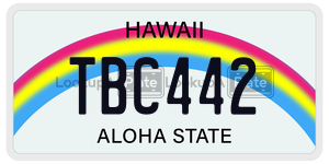 TBC442 license plate in Hawaii