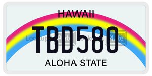 TBD580  license plate in HI