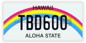 TBD600  license plate in HI