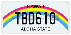TBD610  license plate in HI