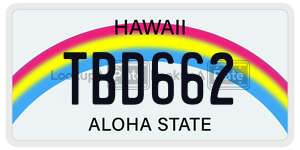 TBD662  license plate in HI