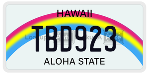 TBD923  license plate in HI