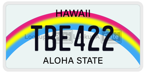 TBE422  license plate in HI