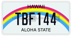 TBF144  license plate in HI