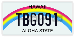 TBG091  license plate in HI