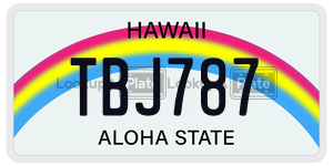TBJ787  license plate in HI