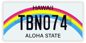 TBN074  license plate in HI