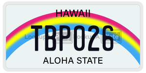 TBP026 license plate in Hawaii