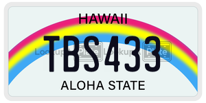 TBS433  license plate in HI