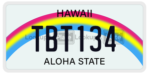 TBT134  license plate in HI