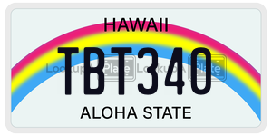 TBT340  license plate in HI
