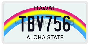 TBV756  license plate in HI