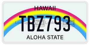 TBZ793  license plate in HI