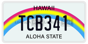 TCB341  license plate in HI