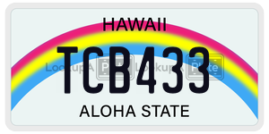 TCB433  license plate in HI