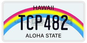 TCP482 license plate in Hawaii