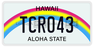 TCR043  license plate in HI