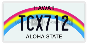 TCX712 license plate in Hawaii