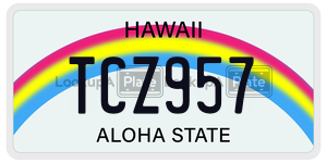TCZ957  license plate in HI