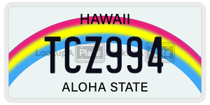 TCZ994 license plate in Hawaii