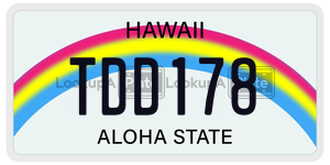 TDD178 license plate in Hawaii