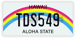 TDS549 license plate in Hawaii