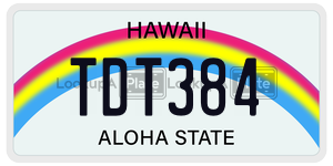 TDT384  license plate in HI