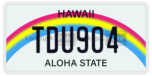TDU904  license plate in HI