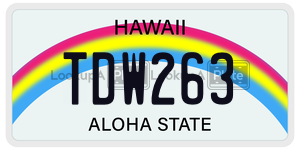 TDW263  license plate in HI
