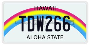 TDW266  license plate in HI