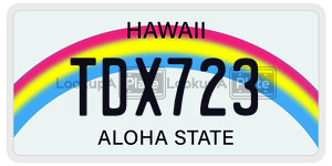 TDX723 license plate in Hawaii