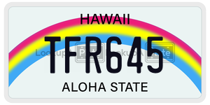 TFR645 license plate in Hawaii
