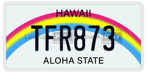 TFR873 license plate in Hawaii