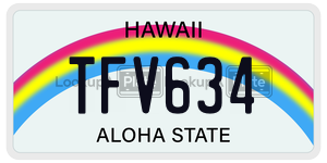 TFV634 license plate in Hawaii