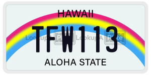 TFW113 license plate in Hawaii