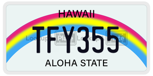 TFY355  license plate in HI