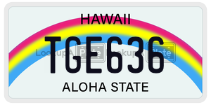 TGE636  license plate in HI