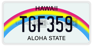 TGF359  license plate in HI