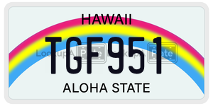 TGF951  license plate in HI