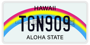 TGN909  license plate in HI