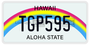 TGP595  license plate in HI